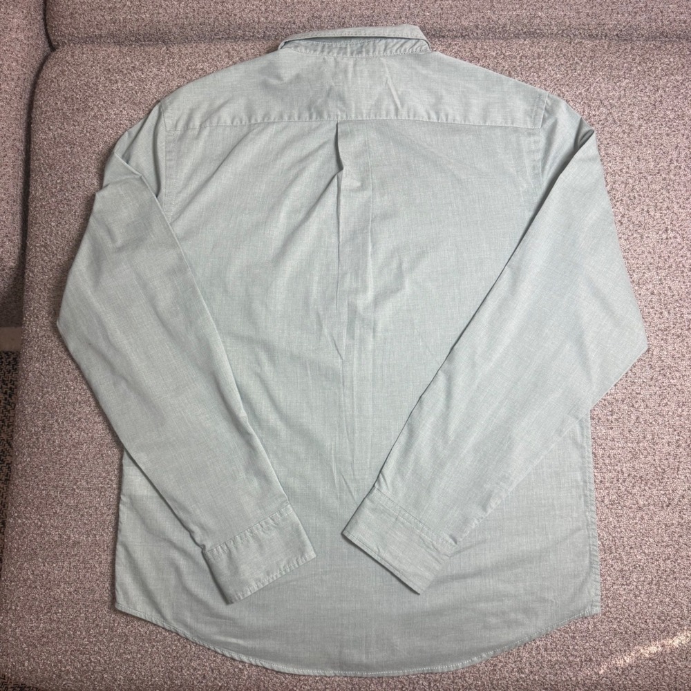 Old Navy Womens Slim Fit Button Down Shirt Sage Green Cotton Blend Size Medium - Picture 3 of 6